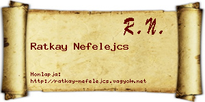 Ratkay Nefelejcs névjegykártya